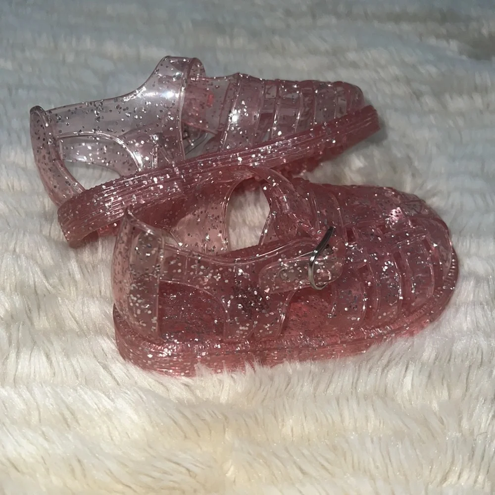 GAP Pink Glitter Jelly Sandals